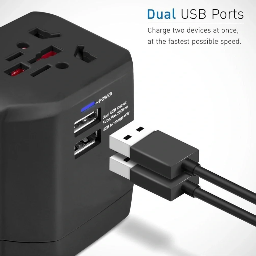 Universal All in one Worldwide travel adapter/charger USB Ports for US/AU/UK/EU